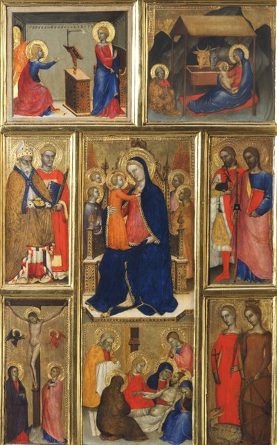 Poliptyk: Matka Boża z Dzieciątkiem i Świętymi autorstwa Giovanni da Milano
