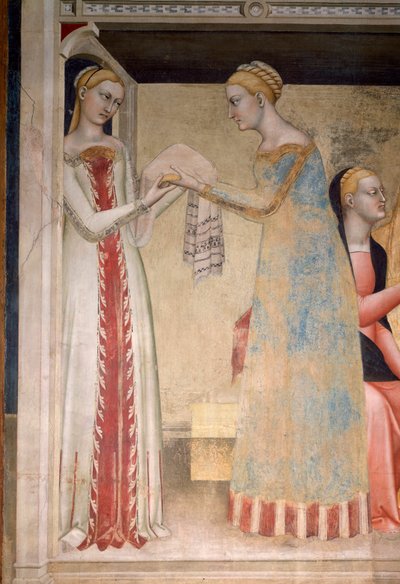 Życie Dziewicy: narodziny Maryi, szczegół (Fresco autorstwa Giovanni da Milano