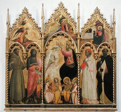 Koronacja Najświętszej Marii Panny ze świętymi, ok. 1420 (tempera na desce) autorstwa Giovanni dal Ponte