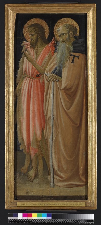 Św. Jan Chrzciciel i Św. Antoni Opat (tempera i złoto na panelu) autorstwa Giovanni dal Ponte