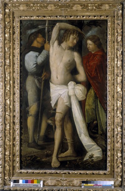 Św. Roch, Św. Sebastian i Św. Małgorzata (olej na płótnie) autorstwa Giovanni de Busi Cariani