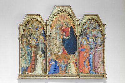 Koronacja Matki Boskiej i Świętych, koniec XIV wieku (malowidło na drewnie) autorstwa Giovanni del Biondo dal Casentino