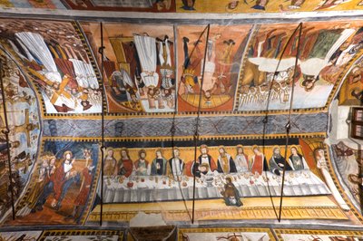 Sklepienie kaplicy Botoneri z opowieściami o Męce Pańskiej autorstwa Giovanni di Cherasco Botoneri