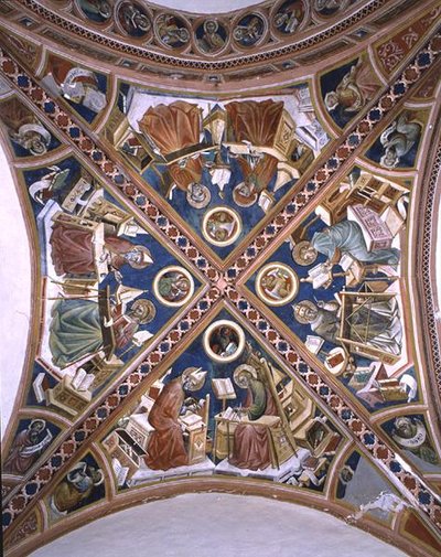 Lekarze w świątyni, ewangeliści i ośmiu proroków, ze sklepienia kaplicy (fresk) autorstwa Giovanni di Corraduccio