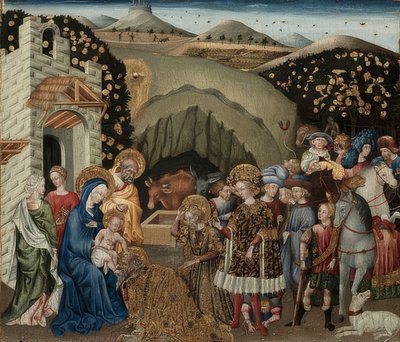 Adoracja Trzech Króli. 1440-45 autorstwa Giovanni di Paolo