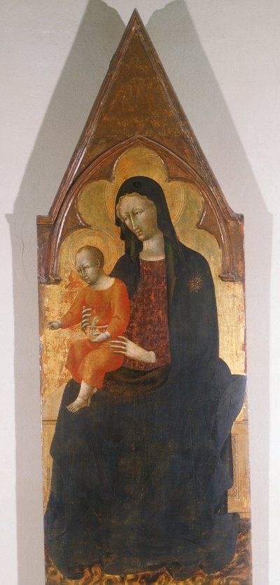 Madonna z Dzieciątkiem, fragment poliptyku autorstwa Giovanniego di Paolo (ok. 1403-1482) autorstwa Giovanni di Paolo