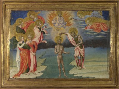 Panel Chrztu Chrystusa Predella, 1454 autorstwa Giovanni di Paolo