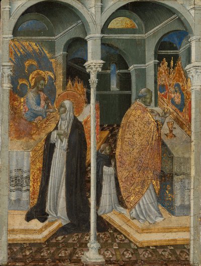 Cudowna Komunia św. Katarzyny ze Sieny. autorstwa Giovanni di Paolo