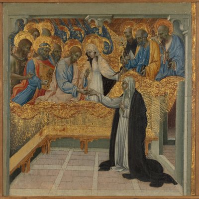 Mistyczne małżeństwo św. Katarzyny ze Sieny. autorstwa Giovanni di Paolo