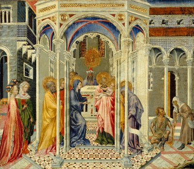 Ofiarowanie Chrystusa w świątyni, ok. 1435 autorstwa Giovanni di Paolo di Grazia