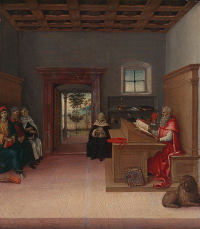 Święty Hieronim w gabinecie, ok. 1500-04 (olej na drewnie) autorstwa Giovanni di Pietro (c.1450 1529)
