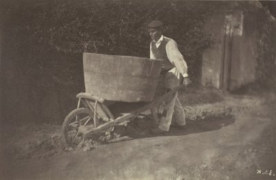 Chłop mężczyzna z taczką, 1870 r. autorstwa Giraudon