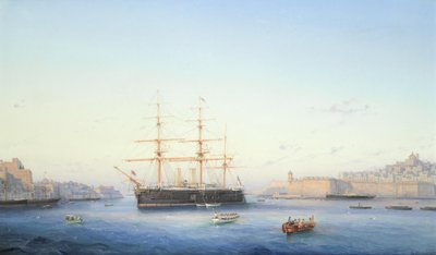 HMS Alexandra w Wielkim Porcie na Malcie autorstwa Girolamo Gianni