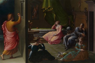 Miłosierdzie św. Mikołaja z Bari, ok. 1555 autorstwa Girolamo Macchietti