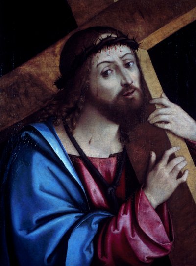Chrystus niosący krzyż, autorstwa Girolamo Marchesi znanego jako Cotignola (ok. 1471-1540), tempera na płótnie, 41x56 cm. autorstwa Girolamo Marchesi da Cotignola