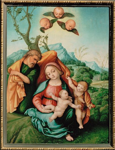 Święta Rodzina (obraz na drewnie) autorstwa Girolamo Marchesi da Cotignola