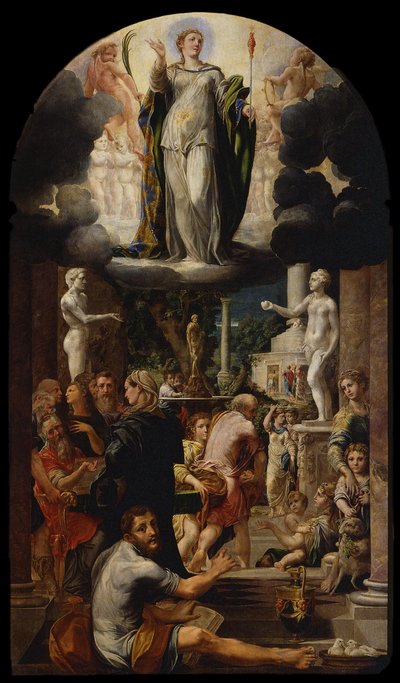 Niepokalane Poczęcie Dziewicy, 1539 autorstwa Girolamo Mazzola Bedoli