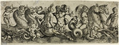 Fryz z Trytonami i Nimfami autorstwa Girolamo Mocetto