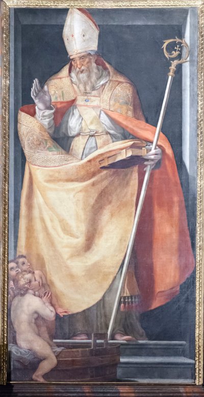 Mikołaja i trójki dzieci autorstwa Girolamo Muziano