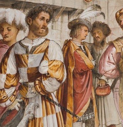 Nawa główna, piąte przęsło południowe, Chrystus przed Piłatem, Girolamo Romanino autorstwa Girolamo Romanino
