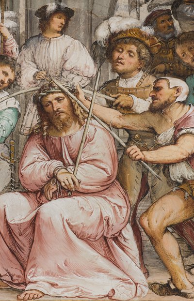 Nawa Środkowa, Czwarte Przęsło Południowe, Koronacja Cierniowa, Girolamo Romanino autorstwa Girolamo Romanino