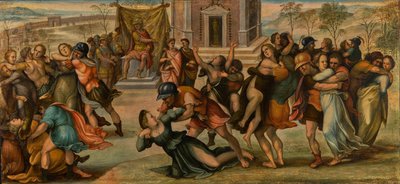 Uprowadzenie Sabinek, ok. 1520 (olej na płycie) autorstwa Girolamo del Pacchia