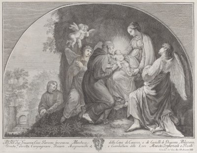 Adoracja Chrystusa przez św. Franciszka, 1723-59. autorstwa Giuliano Giampiccoli