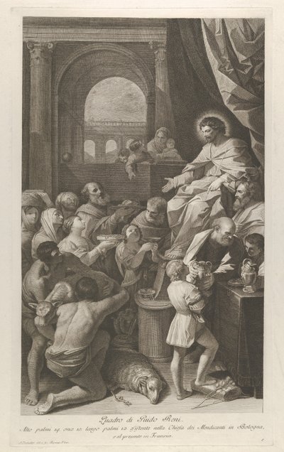 Święty Hiob siedzący po prawej stronie otrzymujący dary ludu..., ca. 1760-1800. autorstwa Giuliano Traballesi