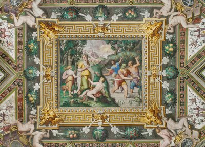 Sala Latony: Bogini, Rocca dei Rossi, San Secondo, Parma, Włochy autorstwa Giulio (school of) (attr.to) Romano