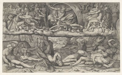 Bitwa Bogów i Gigantów La lotta fra dei e gigantic autorstwa Giulio Bonasone (attributed to)