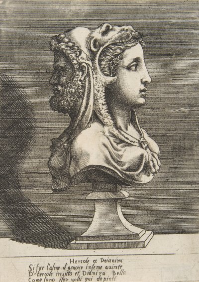 Popiersie Herkulesa i Dejaniry, ca. 1531-76. autorstwa Giulio Bonasone