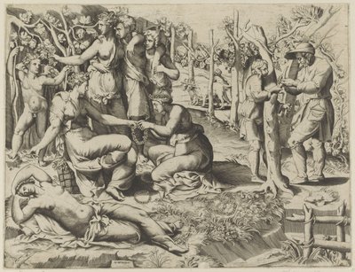 Flora daje wieniec autorstwa Giulio Bonasone