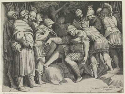 Ranny Scypion autorstwa Giulio Bonasone