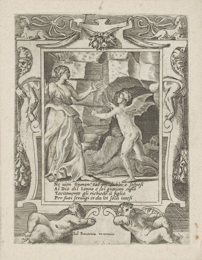 Juno każe Sleepowi zejść na Jowisza Miłość, gniew i zazdrość Juno (tytuł serii) Amori sdegni et gielosie di Giunone (tytuł serii) autorstwa Giulio Bonasone