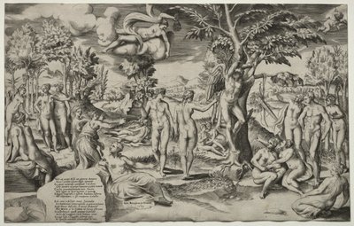 Miłość na Polach Elizejskich, 1563. autorstwa Giulio Bonasone