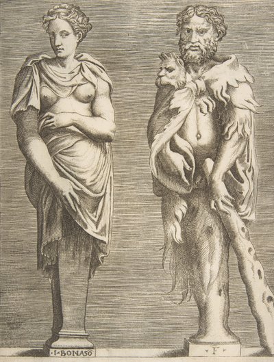 Terminy Herkulesa i Deianira, ca. 1531-76., ca. 1531-76. autorstwa Giulio Bonasone
