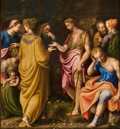 Kaplica Matki Bożej Ludowej, pierwsze przęsło od południa, Obozy Juliusza, Kaznodzieja Baptysty 1569 autorstwa Giulio Campi