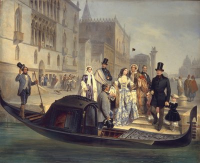 Rodzina Tołstojów w Wenecji, 1855 autorstwa Giulio Carlini