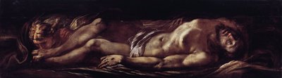 Osadzanie Chrystusa (Martwy Chrystus) Obraz Giulio Cesare Procaccini (1574-1625) Genes, Musei di Strada Nuova (ex Palazzo Rosso) Włochy autorstwa Giulio Cesare Procaccini