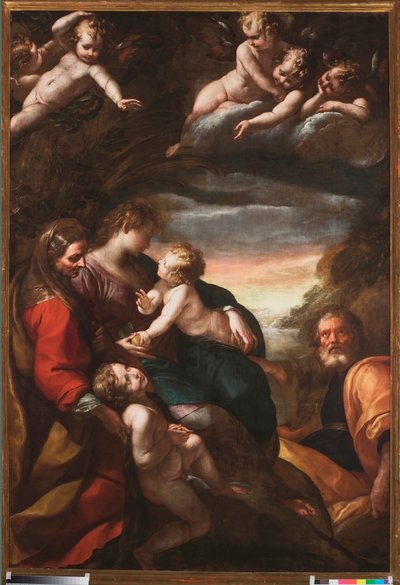 Święta Rodzina ze św. Janem i św. Elżbietą, ok. 1610-20 autorstwa Giulio Cesare Procaccini