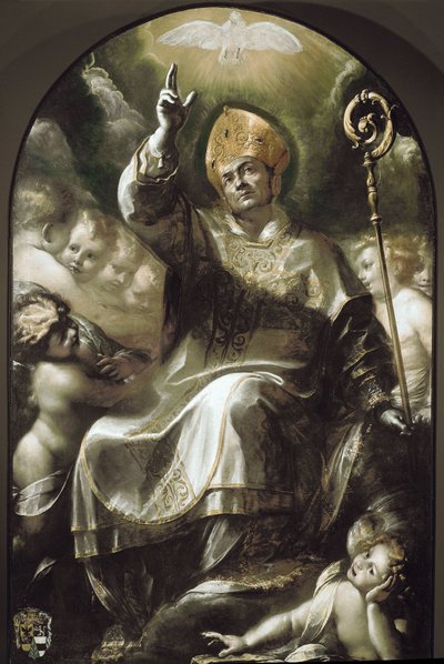 Św. Karol Boromeusz w chwale (olej na płótnie) autorstwa Giulio Cesare Procaccini