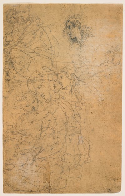 Studia Madonny z Dzieciątkiem (recto); klęcząca Madonna (verso) autorstwa Giulio Cesare Procaccini