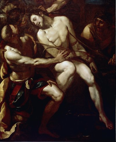 Ukoronowanie cierniem. Szczegół. (olej na płótnie) autorstwa Giulio Cesare Procaccini