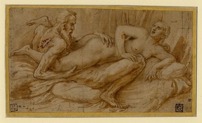 Scena erotyczna, po 1524 autorstwa Giulio Romano
