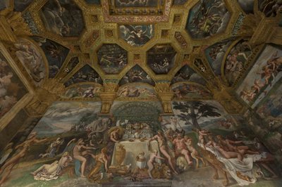 Fragment fresku z Komnaty Amora i Psyche, 1526-1534 autorstwa Giulio Romano