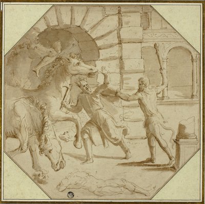 Herkules ścinający król Diomedes autorstwa Giulio Romano