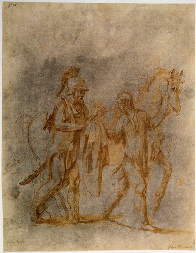 Św. Marcin i żebrak, początek XVI w. autorstwa Giulio Romano
