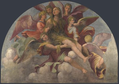Św. Maria Magdalena urodzona przez aniołów, ok. 1521 r. autorstwa Giulio Romano
