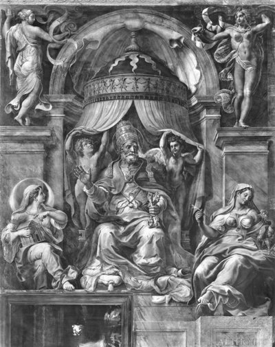 Św. Piotr między Kościołem a Wiecznością, Pokoje Rafaela (patrz także 252791) autorstwa Giulio Romano