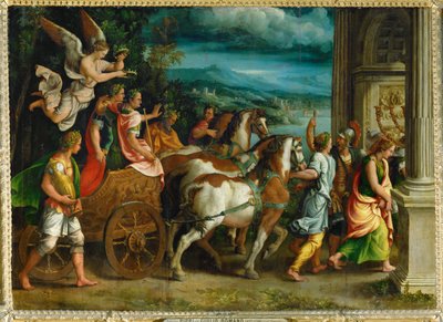 Triumf Tytusa i Wespazjana ... autorstwa Giulio Romano